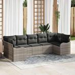vidaXL Tuin Sofa Set met kussen 7 pcs Lichtgrijs Poly riet, Tuin en Terras, Verzenden, Nieuw, Rotan