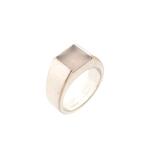 18 Krt. Witgouden moonstone-ring; Cartier (zirconia), Gebruikt, Overige kleuren, Ophalen of Verzenden, Kleiner dan 17