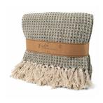 JENS Living Recycled Cotton Plaid - Wafel  - Groen -  130 x, Huis en Inrichting, Woonaccessoires | Plaids en Woondekens, Verzenden