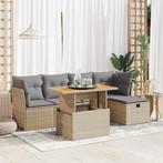 vidaXL 6-delige Loungeset met kussens poly rattan acacia, Tuin en Terras, Tuinsets en Loungesets, Verzenden, Nieuw, Rotan, Loungeset