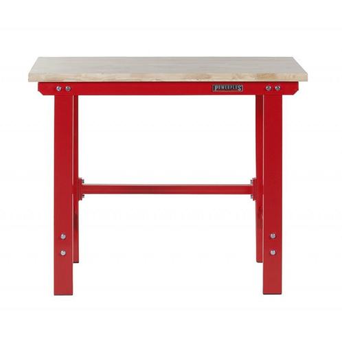 Werkbank rood 120 cm met hardhouten blad, Doe-het-zelf en Verbouw, Werkbanken, Ophalen of Verzenden