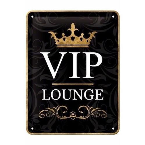 VIP thema Muurdecoratie VIP Lounge 15 x 20 cm - Metalen wa.., Hobby en Vrije tijd, Feestartikelen, Ophalen of Verzenden