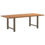 vidaXL Eettafel met natuurlijke rand 220x100x74 cm massief, Verzenden, Nieuw