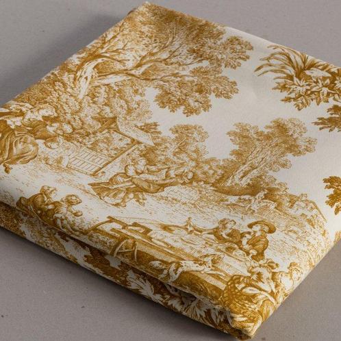 Exclusieve Toile de Jouy Ocra - 5 meter - Meubelstof - 500, Antiek en Kunst, Curiosa en Brocante