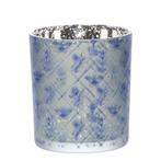Windlicht Glas delfts blauw klein 8 cm, Verzenden, Nieuw