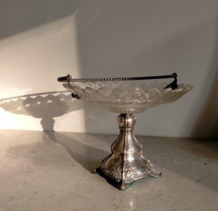 Tazza - Glas, Metaal, Verzilverd, Antiek en Kunst, Antiek | Overige Antiek