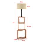 [lux.pro] Staande lamp Mansfield 140 cm E27 houtkleurig zwar, Huis en Inrichting, Lampen | Vloerlampen, Verzenden, Nieuw