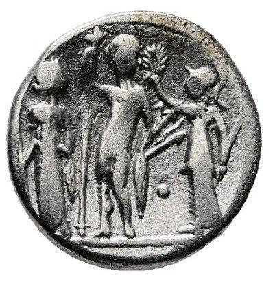 Romeinse Republiek. Cn. Blasio, 112-111 v.Chr.. Denarius, Postzegels en Munten, Munten | Europa | Niet-Euromunten