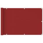 vidaXL Balkonscherm 90x400 cm HDPE rood, Verzenden, Nieuw
