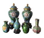 Vaas - Objecten Cloisonné Collectie turkoois - 6 - emaille