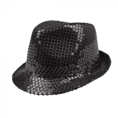 Zwarte Hoed Glitter, Hobby en Vrije tijd, Feestartikelen, Nieuw, Verzenden