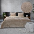 Teddy Hongaarse punt dekbedovertrek - taupe - 240 x 200/220, Huis en Inrichting, Slaapkamer | Beddengoed, Verzenden, Nieuw