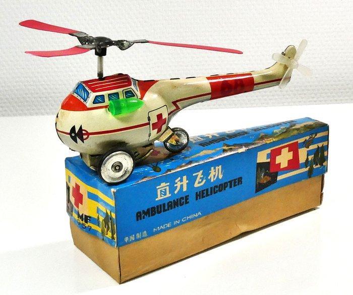 MF 957 - Blikken speelgoed - 1960s Ambulance Helicopter,, Antiek en Kunst, Antiek | Speelgoed