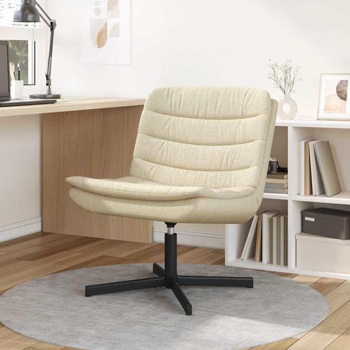 vidaXL Draaistoel Crème 63 x 75 x 76 cm Stof, Huis en Inrichting, Stoelen, Nieuw, Verzenden