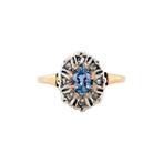 Roségouden vintage entourage ring met spinel en roosdiamant, Sieraden, Tassen en Uiterlijk, Ringen, Ophalen of Verzenden, Nieuw