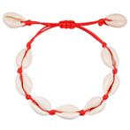 Fako Bijoux® - Schelpjes Armband - Schelpen - Rood, Verzenden, Nieuw