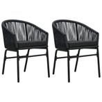 Tuinstoelen Set Zwart | Tweedekansje | Mooie deal, Ophalen of Verzenden, Nieuw, Rotan