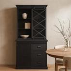 Buffetkast Mangohout Milan 100 X Zwart, 100 tot 150 cm, Nieuw, Industriële meubels, 25 tot 50 cm