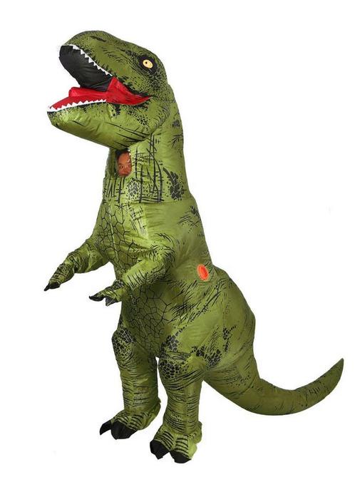 KIMU® Opblaas Kostuum T-Rex Swamp Groen Opblaasbaar Pak Dino, Kleding | Heren, Carnavalskleding en Feestkleding, Kleding, Nieuw