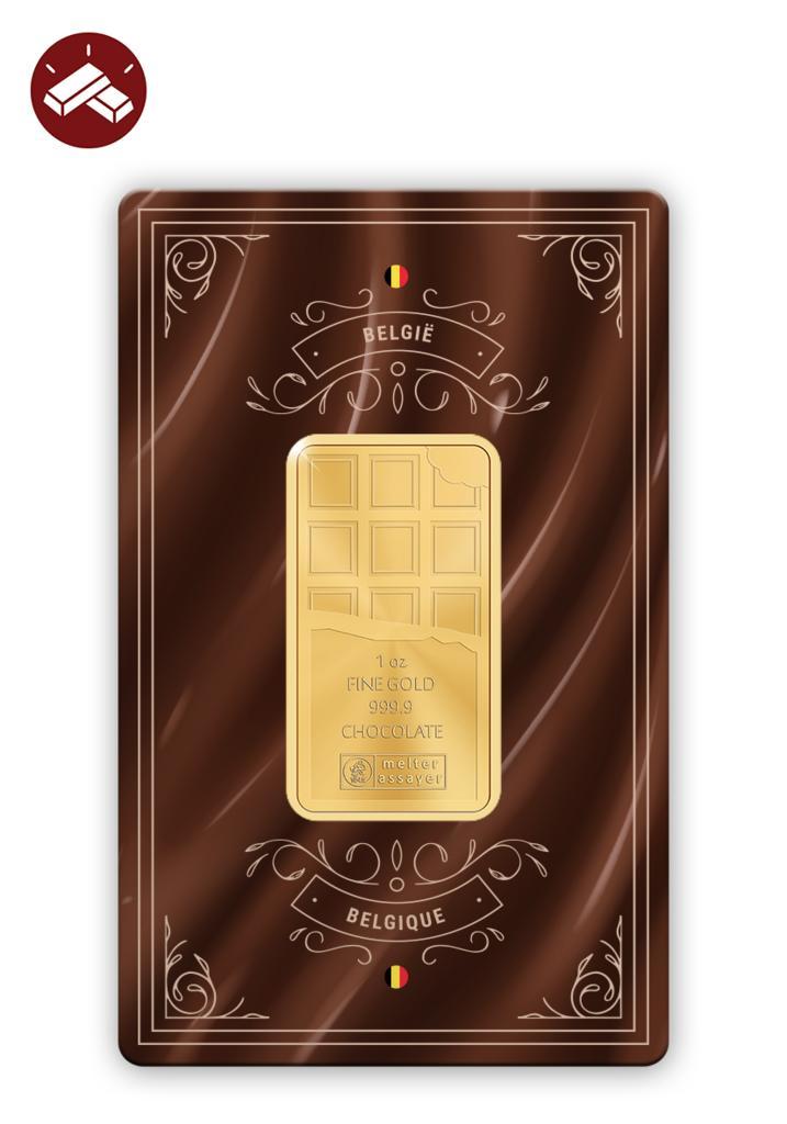 Goudbaar 1 ounce ‘Chocolade’, Postzegels en Munten, Edelmetalen en Baren, Verzenden