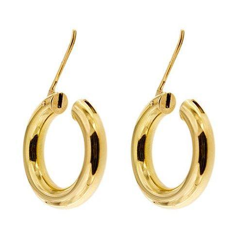 Hoepel oorbellen - 18 karaat Geel goud, Sieraden, Tassen en Uiterlijk, Antieke sieraden