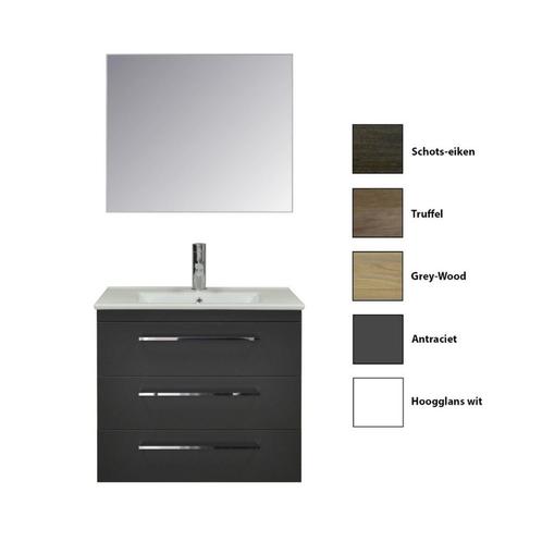 Badkamermeubelset Sanicare Q6 Drie Laden Chromen Greep 80 cm, Doe-het-zelf en Verbouw, Sanitair, Bad, Nieuw, Chroom, Ophalen of Verzenden