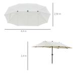 TRUUSK Dubbele Parasol Met LED, 440 X 256 Cm, Tuinparasol Me, Verzenden, Nieuw