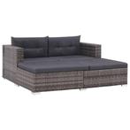 vidaXL 3-delige Loungeset met kussens poly rattan grijs, 3 zitplaatsen, Nieuw, Loungeset, Verzenden