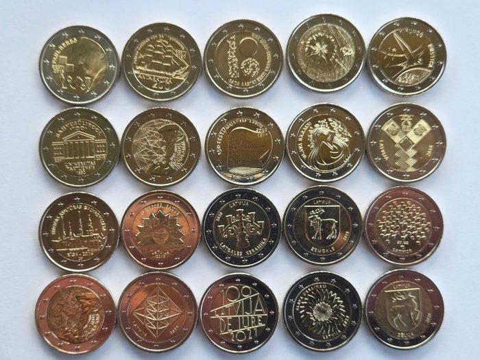Estland, Letland. 2 Euro 2014 - 2025 (20 coins) (Zonder, Postzegels en Munten, Munten | Europa | Euromunten