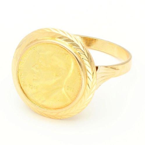 Ring - 18 karaat Geel goud, Sieraden, Tassen en Uiterlijk, Antieke sieraden