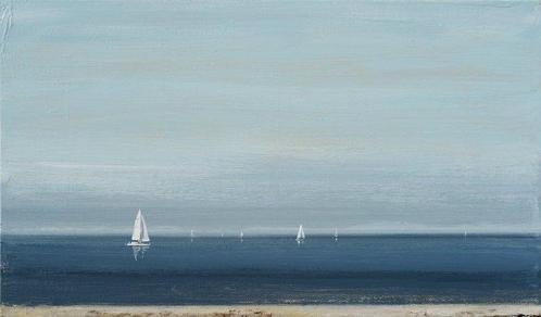 Matthieu van Riel - Sailboats North Sea Coast, Antiek en Kunst, Kunst | Schilderijen | Modern