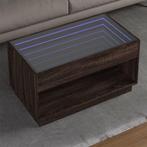 vidaXL Salontafel met Infinity LED 90x50x50 cm bruin, Huis en Inrichting, Tafels | Salontafels, 50 tot 100 cm, 50 tot 75 cm, Verzenden