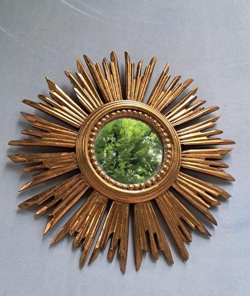 Spiegel - Hout - zonnespiegel, Antiek en Kunst, Curiosa en Brocante