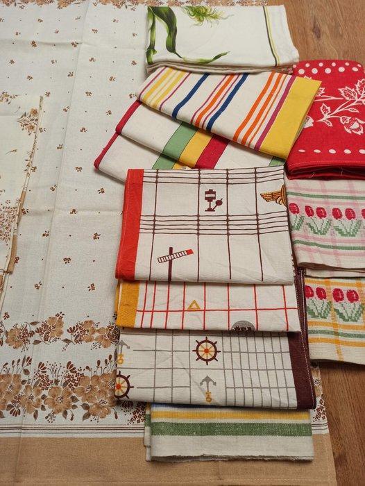 A289 - Bella collezione di 14 asciugamani da cucina, vintage, Antiek en Kunst, Antiek | Kleden en Textiel