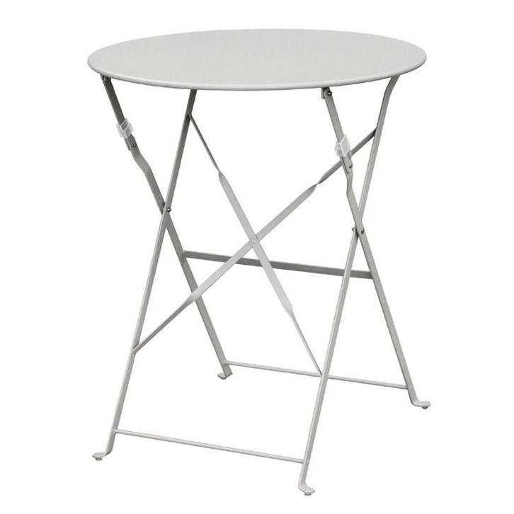 Bolero ronde stalen opklapbare tafel grijs 59,5cm, Zakelijke goederen, Horeca | Meubilair en Inrichting, Verzenden