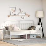 vidaXL Slaapbank met uitschuifbed 75x190 cm staal wit, Huis en Inrichting, Verzenden, Nieuw, Wit, Metaal