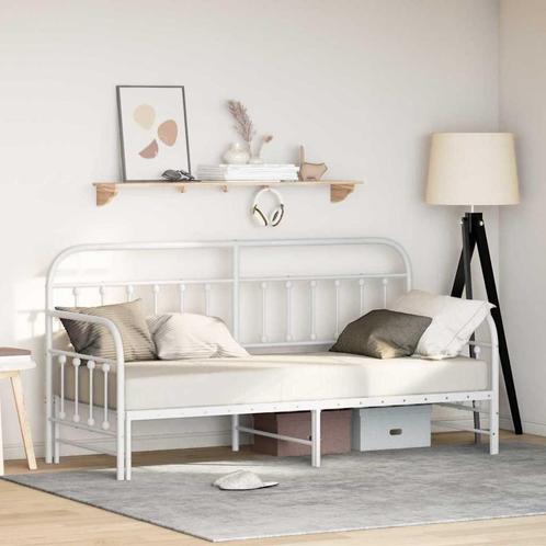 vidaXL Slaapbank met uitschuifbed 75x190 cm staal wit, Huis en Inrichting, Slaapkamer | Bedden, Wit, Nieuw, Metaal, Verzenden