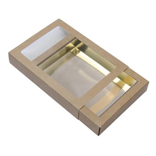Chocoladeletterdoos GK7 Kraft / Goud 26st, Hobby en Vrije tijd, Taarten en Cupcakes maken, Nieuw, Verzenden