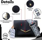 THL Design Kleine Dames schoudertas Bag Strap Brede Band, Verzenden, Nieuw, Zwart, Schoudertasje