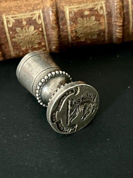 Europese Zilver Heraldiek zegelmatrice aristocraat - 3 cm, Antiek en Kunst, Antiek | Overige Antiek