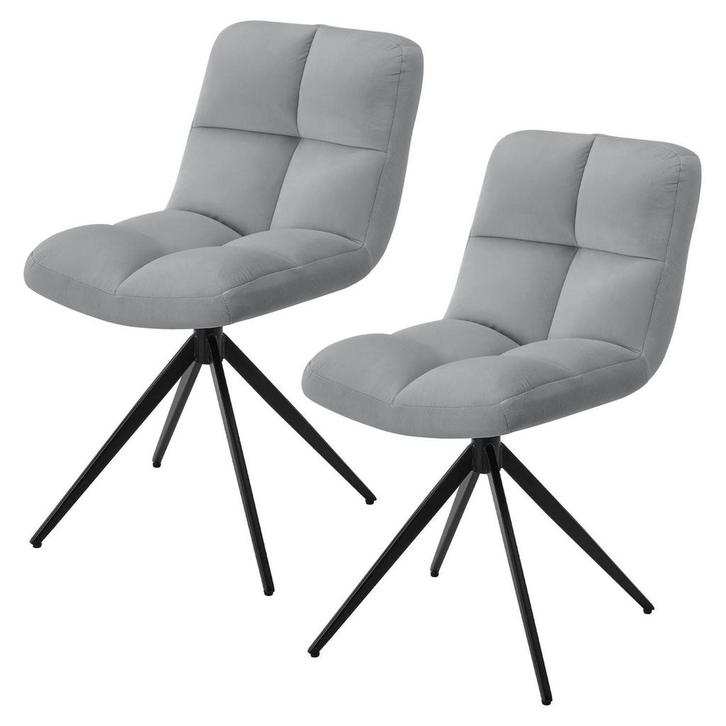 Eetkamerstoel / Draaistoel Dallas - Set van 2 - Lichtgrijs, Huis en Inrichting, Stoelen, Nieuw, Verzenden