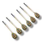 A Set of 6 Antique Imperial  Russian Enamel &amp; 84 Silver, Antiek en Kunst, Antiek | Goud en Zilver