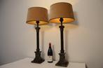 Tafellamp (2) - Set zware empire-stijl tafellampen - Metaal,