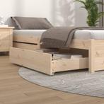vidaXL Bedlades 2 st massief grenenhout, Verzenden, Nieuw, Bruin, Hout