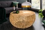 Filigraan salontafel LEAF 80cm goud metaal handgemaakt blad, Huis en Inrichting, Tafels | Salontafels, Ophalen of Verzenden, Nieuw