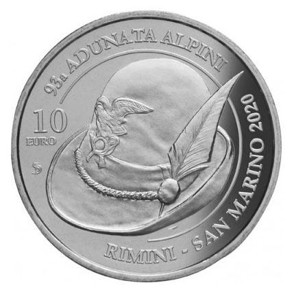San Marino 10 Euro Alpini 2020, Postzegels en Munten, Munten | Europa | Euromunten, Verzenden