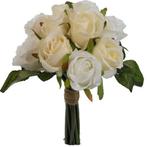 Budget boeket handgebonden zijde 26 cm. ivory&cream low, Ophalen of Verzenden, Nieuw