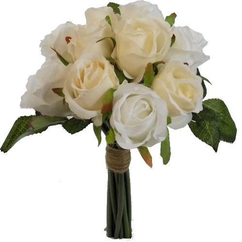 Budget boeket handgebonden zijde 26 cm. ivory&cream low, Hobby en Vrije tijd, Knutselen, Nieuw, Ophalen of Verzenden