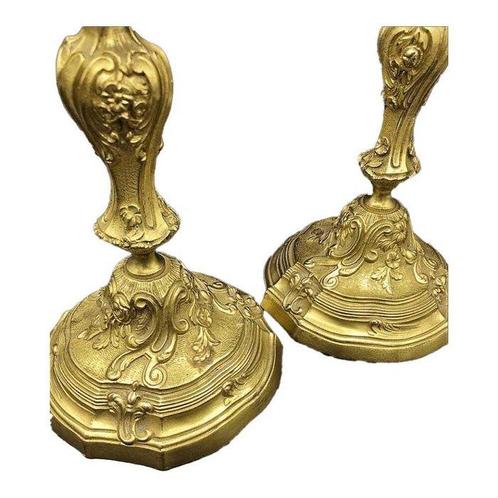 Kaarsenhouder - Brons - Lichtslinger met decoratie, Antiek en Kunst, Curiosa en Brocante