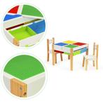 Kindertafel en stoeltjes - met bouwplaten en opbergruimte, Kinderen en Baby's, Kinderkamer | Tafels en Stoelen, Ophalen of Verzenden